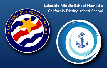 Lakeside recognized as a California Distinguished School, with their logo displayed.