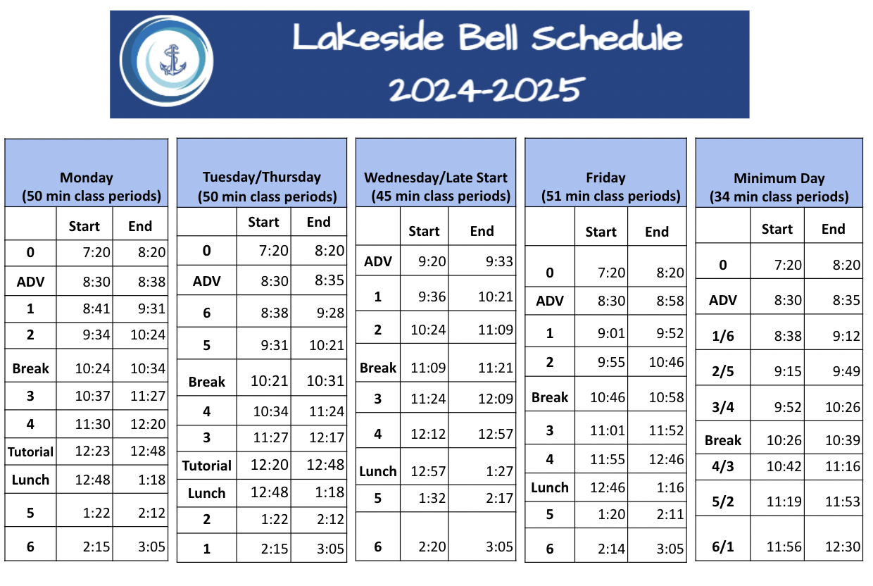 bell schedule