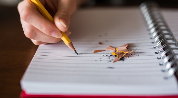 pencil and book