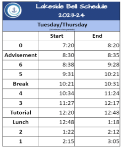 tues/thur schedule