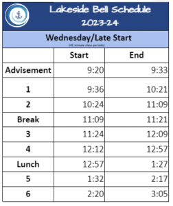 wed schedule