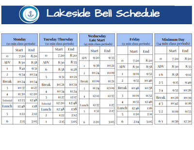 Lakeside Bell Schedule