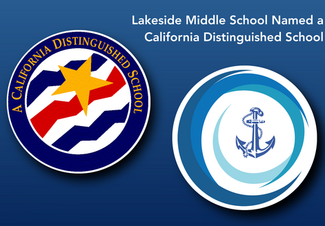 Lakeside recognized as a California Distinguished School, with their logo displayed.